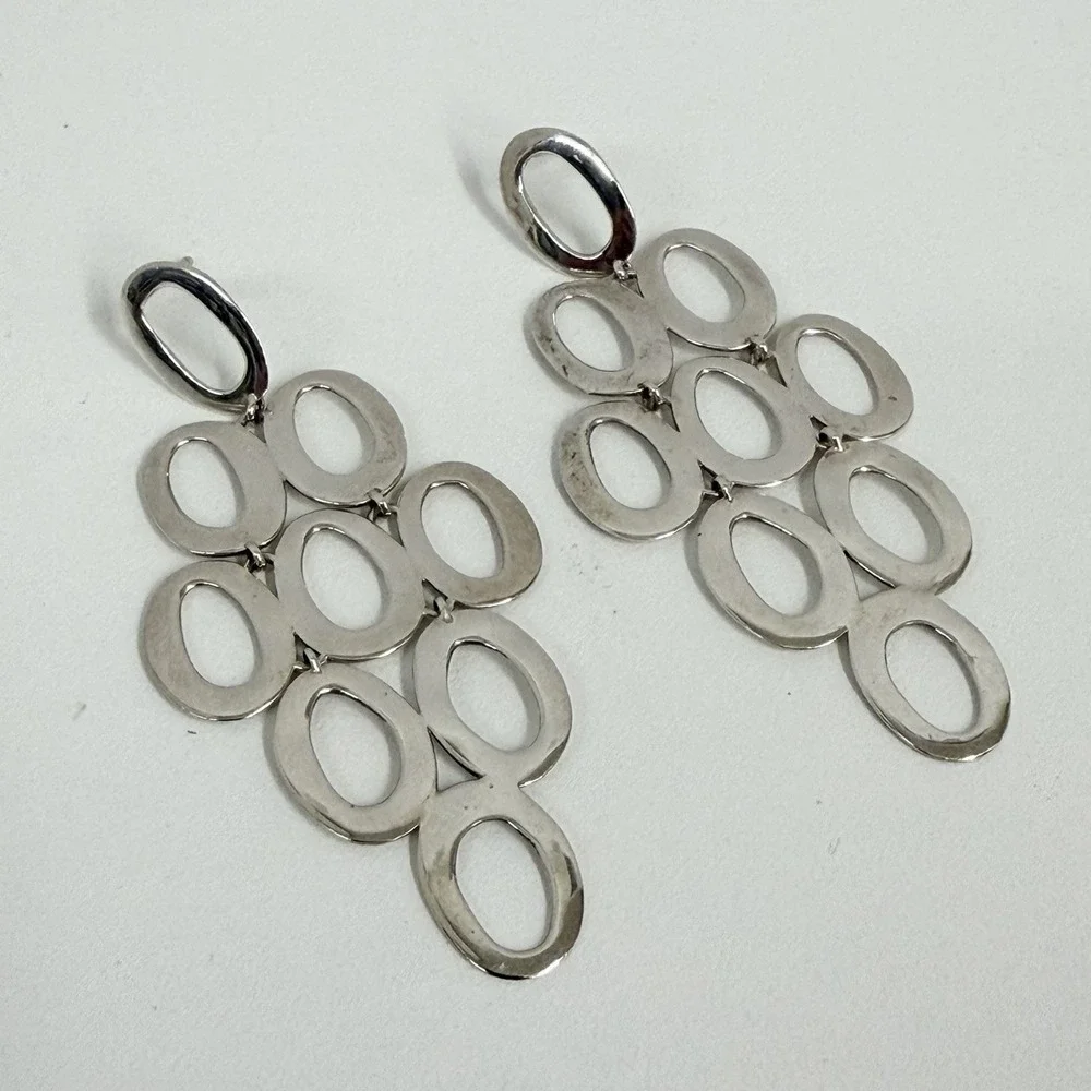 Ippolita Classico Sterling Cascade Earrings Open Oval Shape For Pierced Ears